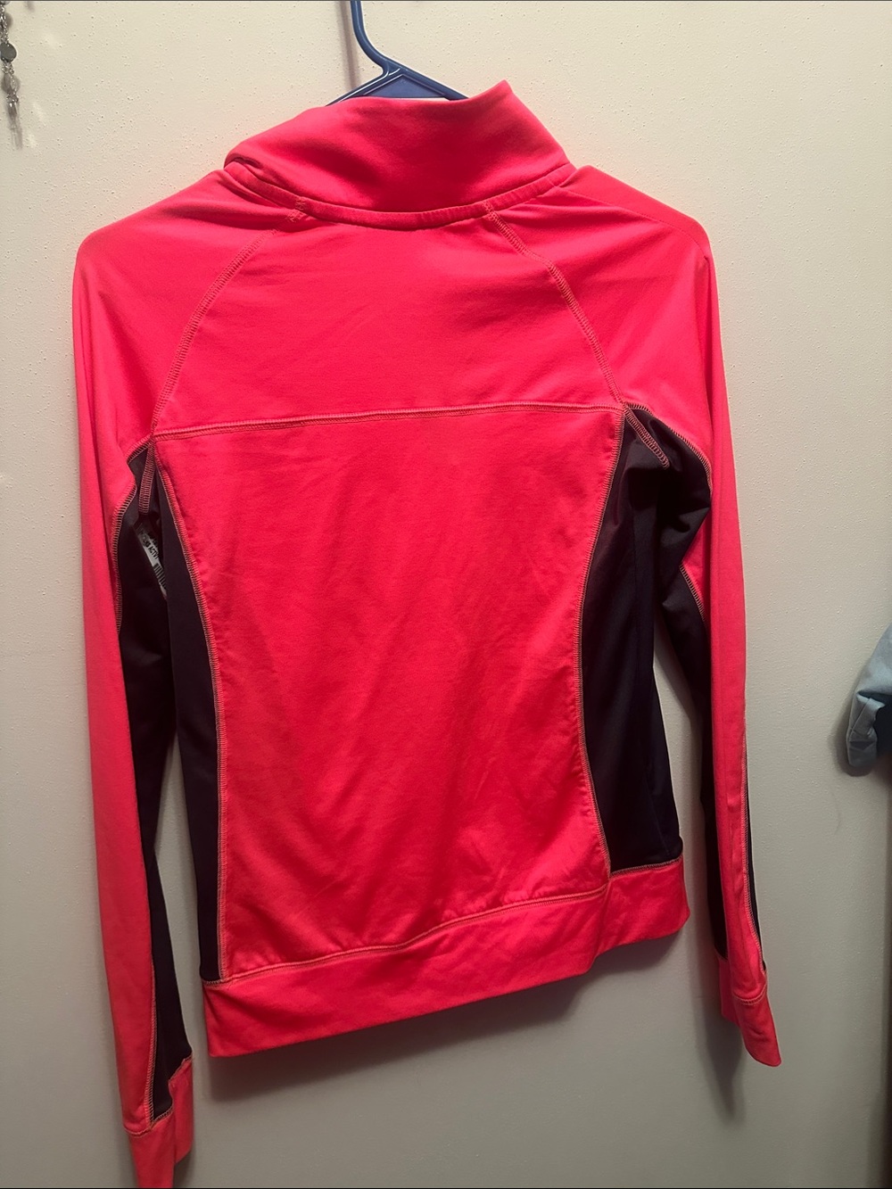 Victoria's Secret PINK Hot Pink Pullover with Black Trim - Picture 3 of 3